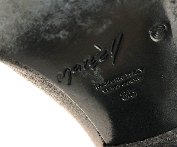 マルセル MW2735 OPEN TOE HEELED ANKLE BOOTS オープントゥ ヒール アンクル ブーツ ブラック系 35【中古】