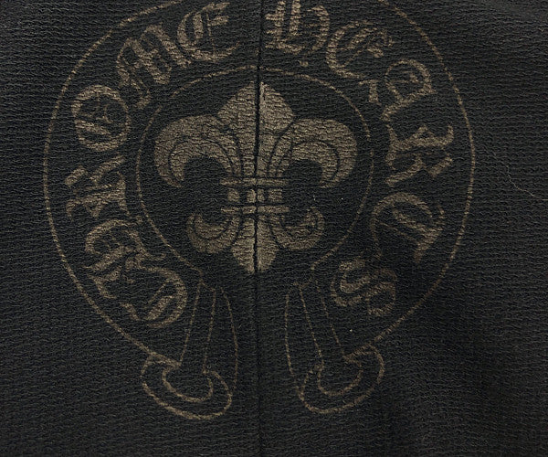 CHROME HEARTS クロムハーツ（原本無） 国内正規品 クロスボールボタン レザーパッチ カーディガン ブラック系 S【中古】