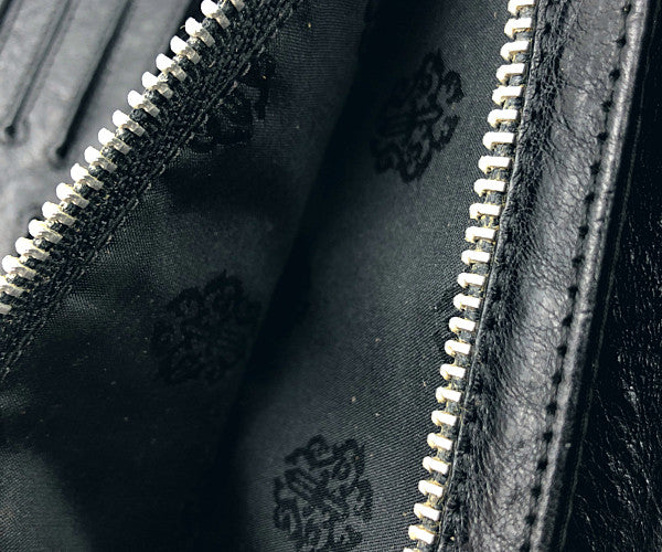 CHROME HEARTS クロムハーツ（原本無） WAVE4 QLT 3SNP #4 キルティング ウェーブ レザー ウォレット ブラック系【中古】