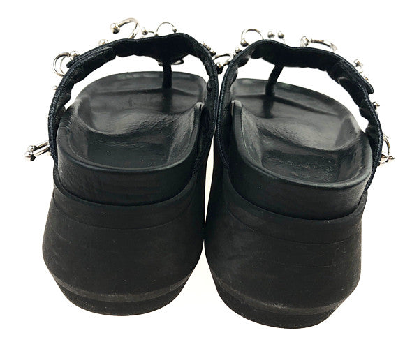 Sacai サカイ 22SS 22-06016 ピアス プラットフォーム ウェッジ シャークソール サンダル ブラック系【中古】