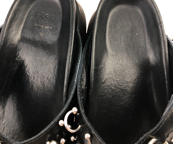 Sacai サカイ 22SS 22-06016 ピアス プラットフォーム ウェッジ シャークソール サンダル ブラック系【中古】