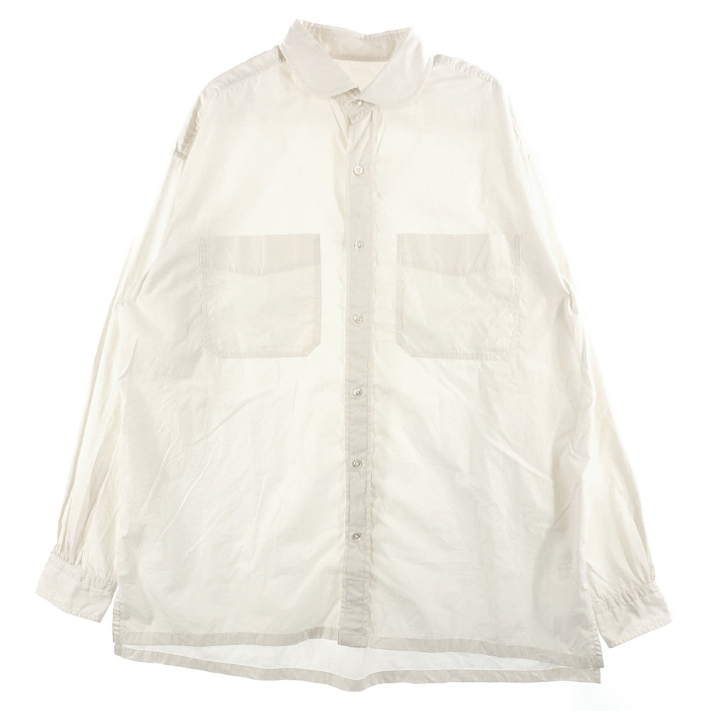 PORTER CLASSIC ポータークラシック 22SS SWISS COTTON WIDE POCKET SHIRT ALUMO FABRIC 160/3 アルモ社スイスコットン ワイドポケット ラウンドカラー 長袖 シャツ ホワイト系 3【中古】