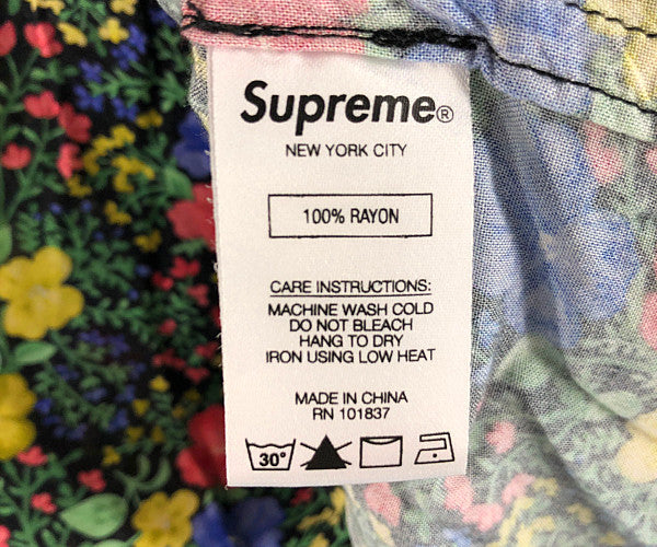 Supreme シュプリーム 19SS Floral Rayon S/S Shirt フローラル レーヨン 半袖 花柄 総柄 シャツ マルチカラー系 M【中古】