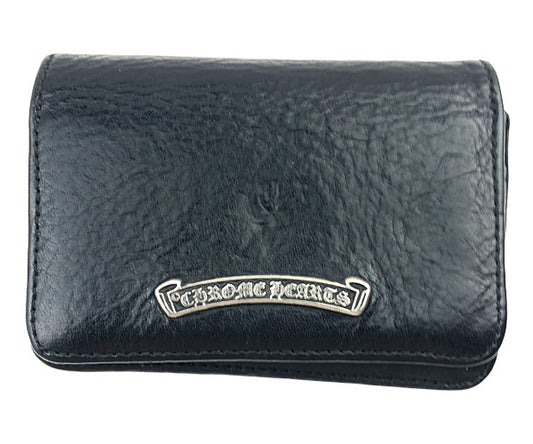 CHROME HEARTS クロムハーツ（原本無） CARD CASE レザー カードケース 3ポケット ブラック系【中古】