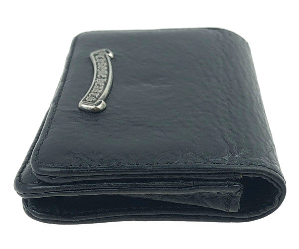 CHROME HEARTS クロムハーツ（原本無） CARD CASE レザー カードケース 3ポケット ブラック系【中古】