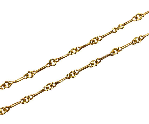 CHROME HEARTS クロムハーツ（原本有） 22K NECKCHAIN T18 ツイスト チェーン 18inch ゴールド系【中古】