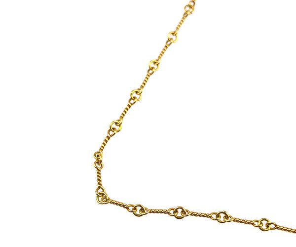 CHROME HEARTS クロムハーツ（原本有） 22K NECKCHAIN T18 ツイスト チェーン 18inch ゴールド系【中古】