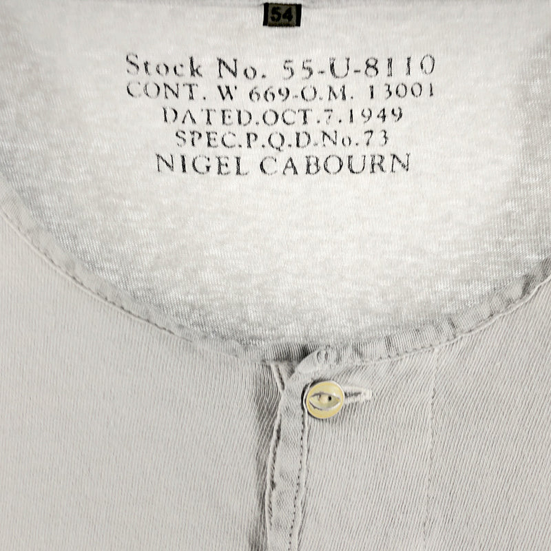 Nigel Cabourn ナイジェルケーボン 8044-00-21006 1950s HENLEY NECK T-SHIRT ヘンリーネック 半袖 Tシャツ グレー系 54【中古】