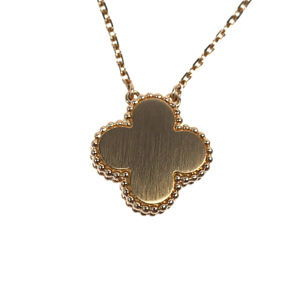 Van Cleef & Arpels ヴァンクリーフ＆アーペル ヴィンテージアルハンブラ ホリデーコレクション セーブル焼 1Pダイヤ ネックレス ゴールド系 ピンク系【極上美品】【中古】