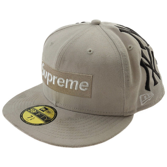 Supreme シュプリーム 21AW New York Yankees New Era Box Logo Cap ニューヨークヤンキース ニューエラ ボックスロゴ キャップ ベージュ系【中古】