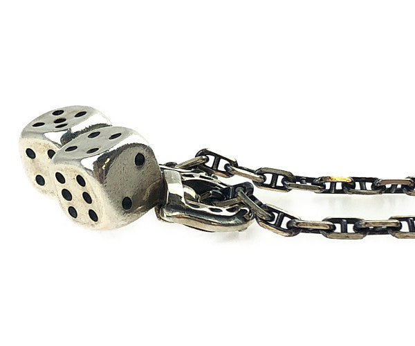 GALCIA ガルシア ルビー ダイス ホースシュー ITALYチェーン ネックレス シルバー系【中古】