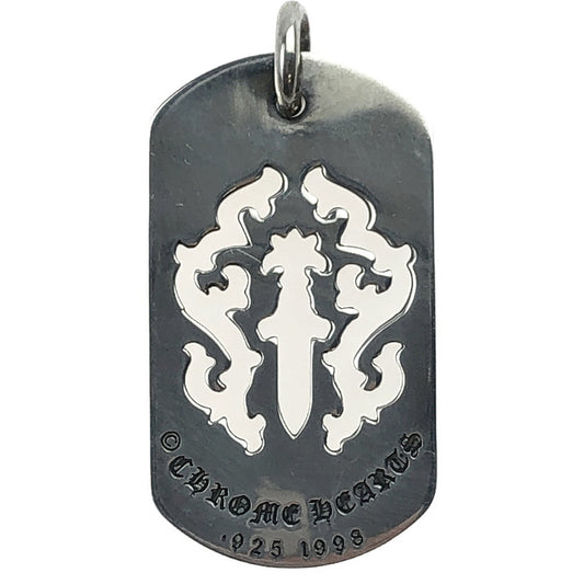 CHROME HEARTS クロムハーツ（原本無） D TAG LRG DAGGER ダガーカットアウト ドッグタグ ラージ シルバー系【中古】