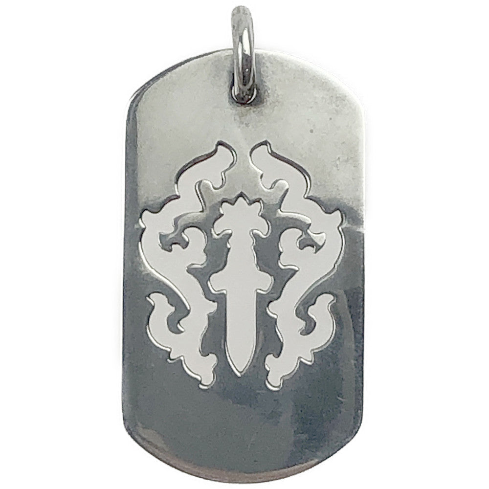 CHROME HEARTS クロムハーツ（原本無） D TAG LRG DAGGER ダガーカットアウト ドッグタグ ラージ シルバー系【中古】