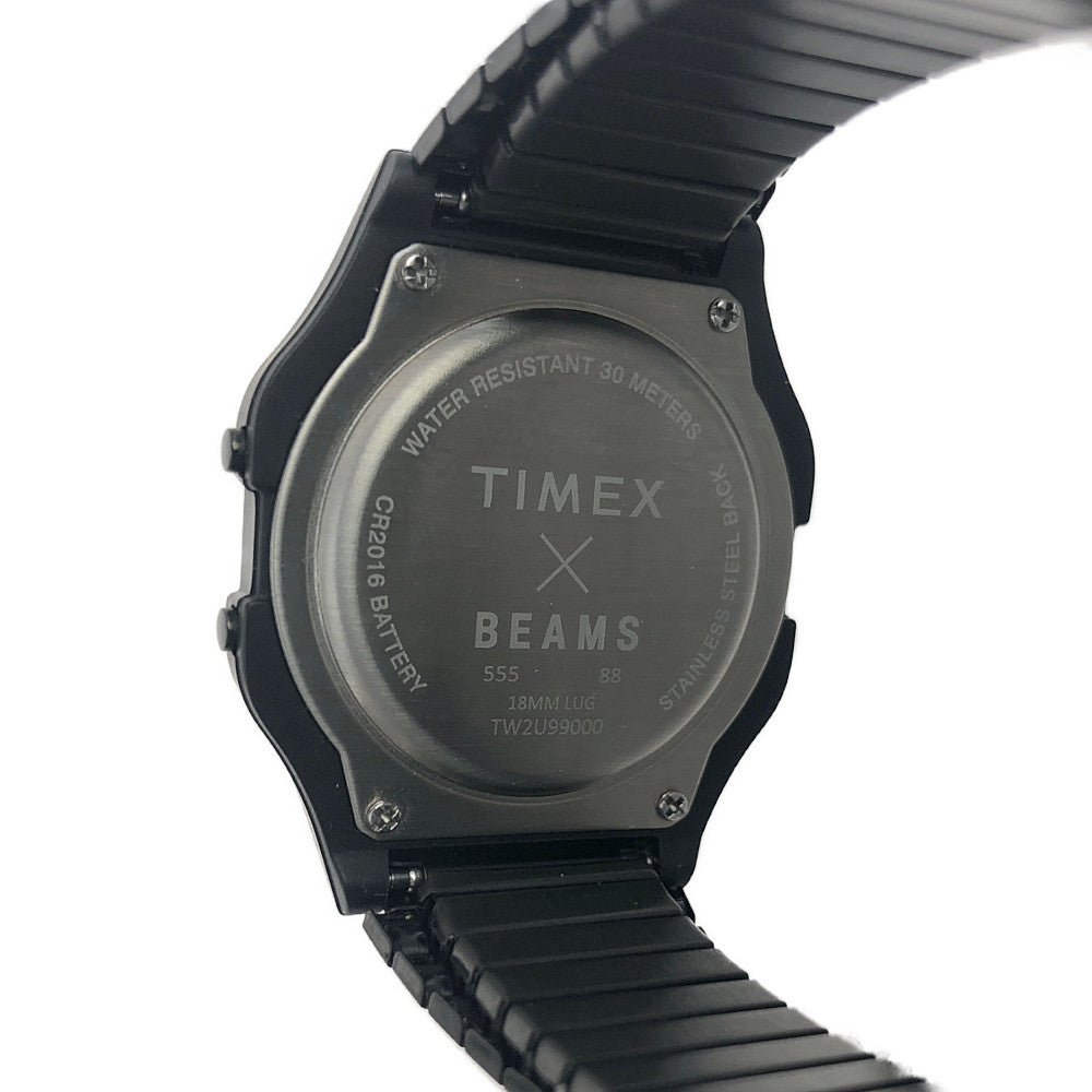 TIMEX タイメックス TW2U99000 BEAMS ステンレス デジタル ウォッチ ブラック系【中古】