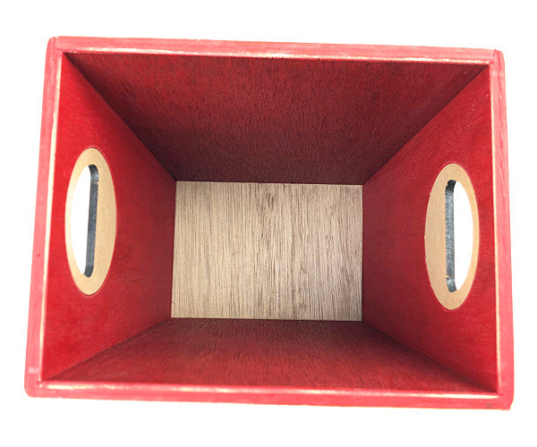 エムアンドエム CUSTOM PERFORMANCE FURNITURE 木製 焼印 ボックス ゴミ箱 角 レッド【中古】