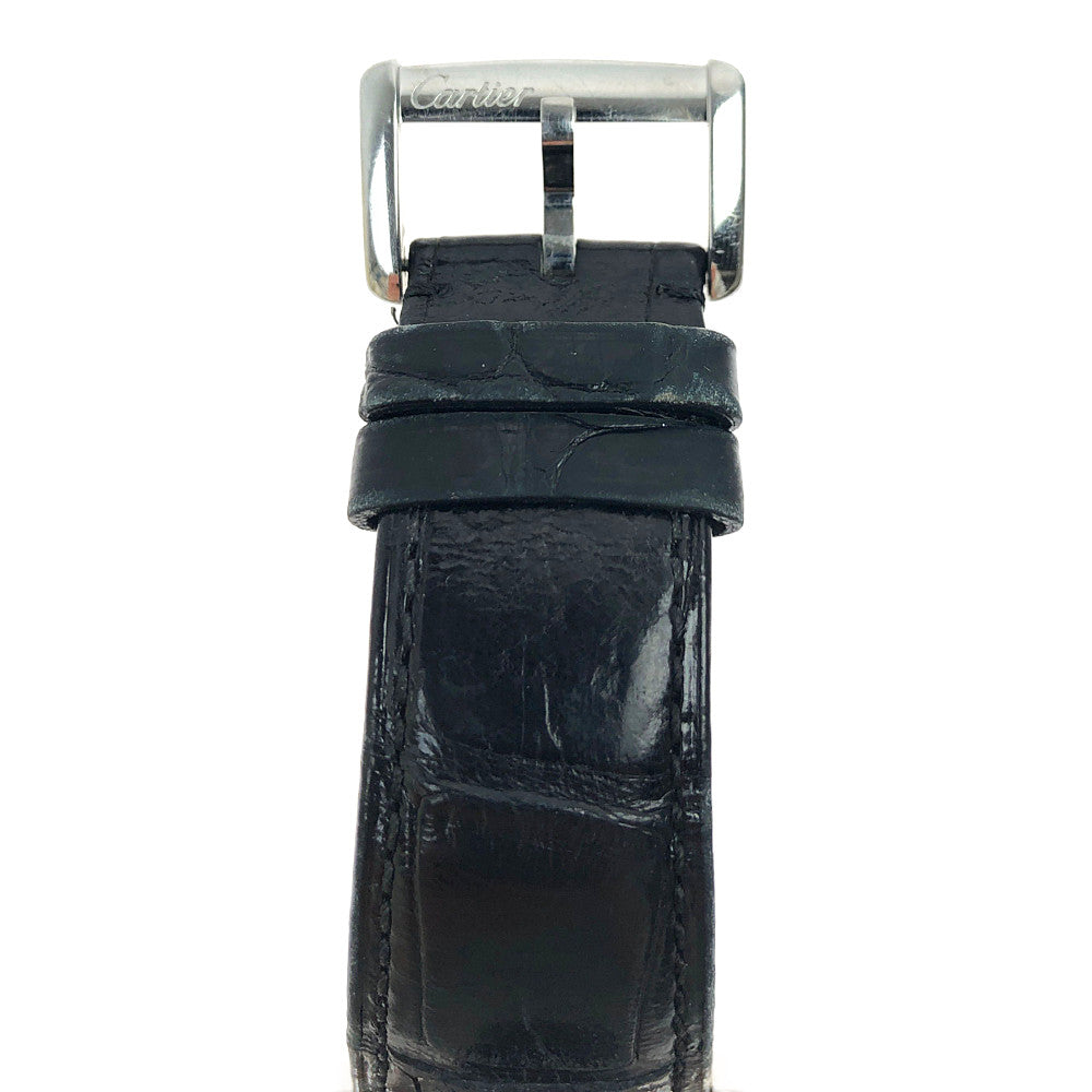 CARTIER カルティエ ミニタンクディバン レディース SS クォーツ 時計 ブラック系【中古】