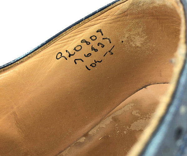 Tricker's トリッカーズ M6837 フルブローグ ロング ウィングチップ ダイナイトソール レザー シューズ  ダークネイビー系 10.5【中古】