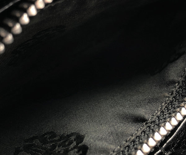 CHROME HEARTS クロムハーツ（原本無） REC F ZIP 3 セメタリークロス ラウンドジップ  レザー ウォレット　 ブラック系【中古】
