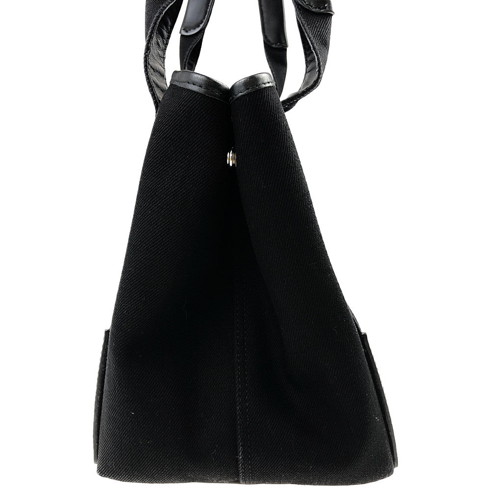 BALENCIAGA バレンシアガ 339933 CABAS カバス スモール キャンバス レザー ハンド バッグ ブラック系【中古】