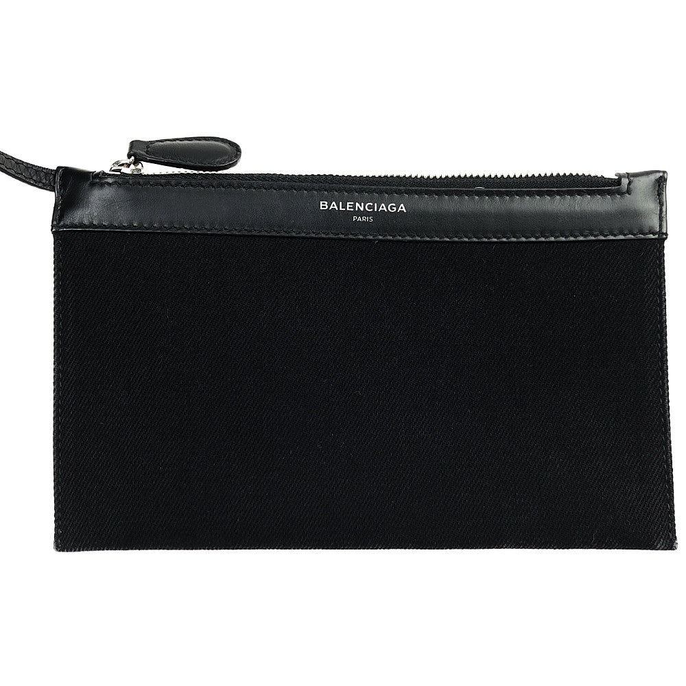 BALENCIAGA バレンシアガ 339933 CABAS カバス スモール キャンバス レザー ハンド バッグ ブラック系【中古】