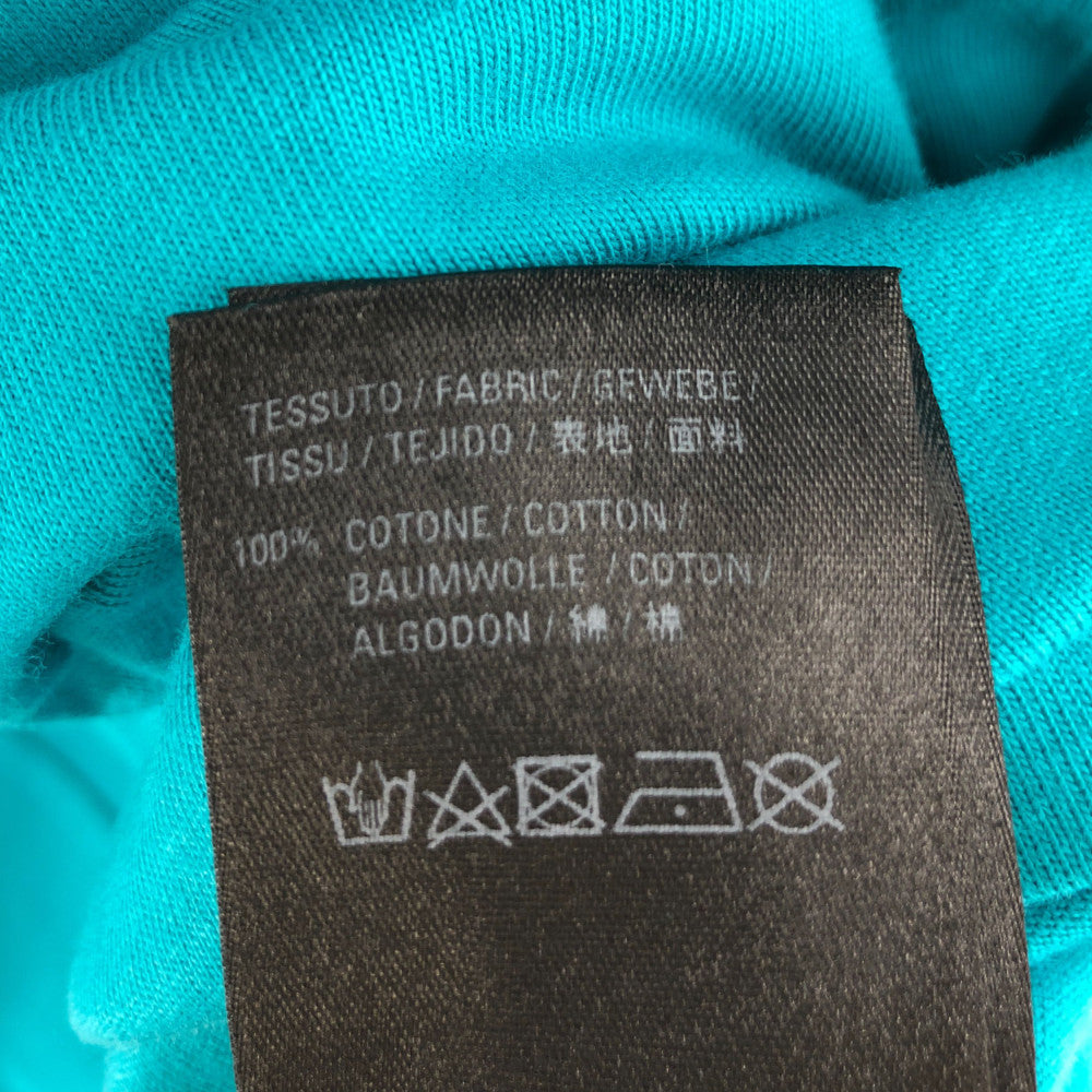 BALENCIAGA バレンシアガ 21SS 651795 TKVB8 国内正規品 Caps Destroyed Flatground Tee デストロイ加工 ロゴ クルーネック Tシャツ ターコイズブルー系 XS【美品】【中古】
