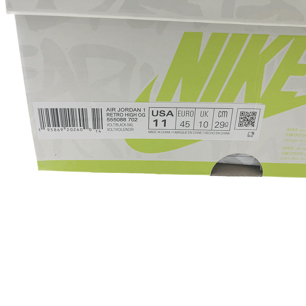 NIKE ナイキ 555088-702 Air Jordan 1 High OG Volt/Visionaire エアジョーダン 1 ハイ OG ボルト/ヴィジョネア スニーカー イエロー系 29cm【極上美品】【中古】