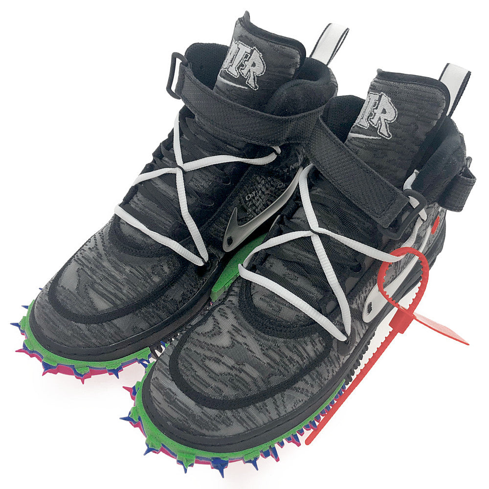 NIKE ナイキ DO6290-001 × OFF-WHITE AIR FORCE 1 MID SP オフ ホワイト エア フォース 1 スニーカー ブラック系 29cm【極上美品】【中古】