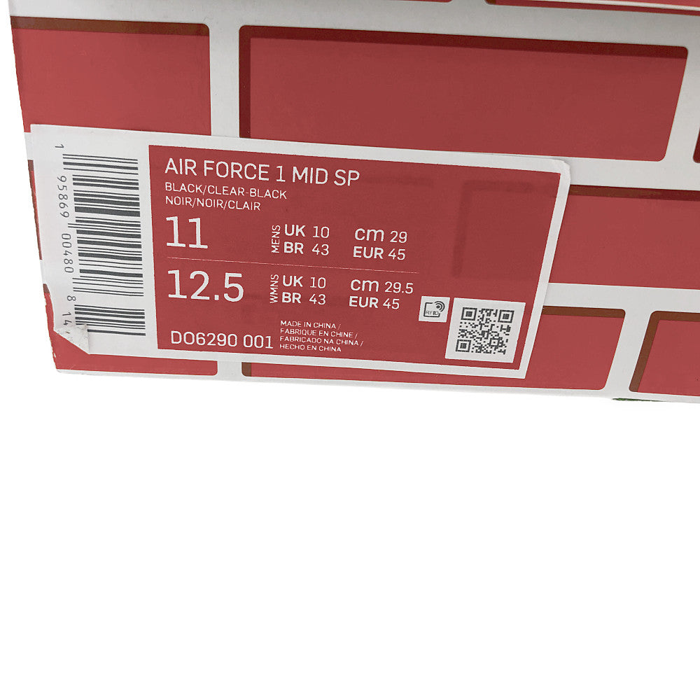 NIKE ナイキ DO6290-001 × OFF-WHITE AIR FORCE 1 MID SP オフ ホワイト エア フォース 1 スニーカー ブラック系 29cm【極上美品】【中古】