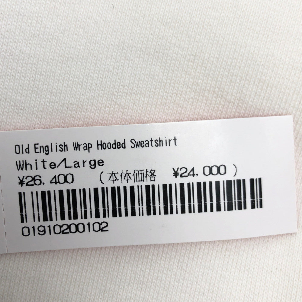 Supreme シュプリーム 21SS Old English Wrap Hooded Sweatshirt オールド イングリッシュ ラップ スウェット パーカー ホワイト系 L【中古】