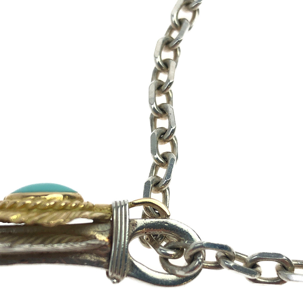 ARIZONA FREEDOM アリゾナフリーダム T-51p 上金ターコイズ ハートフェザー ペンダントトップ 70mm 太50cmチェーン ネックレス シルバー系【中古】