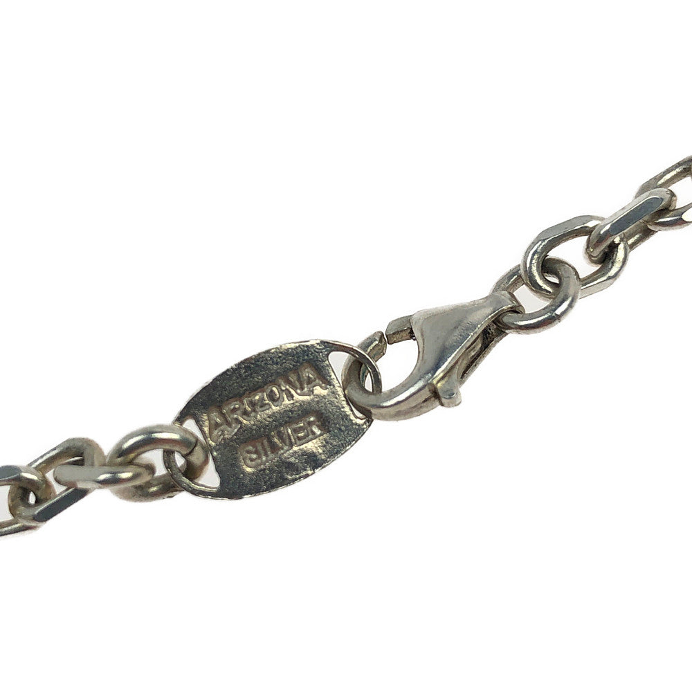 ARIZONA FREEDOM アリゾナフリーダム T-51p 上金ターコイズ ハートフェザー ペンダントトップ 70mm 太50cmチェーン ネックレス シルバー系【中古】