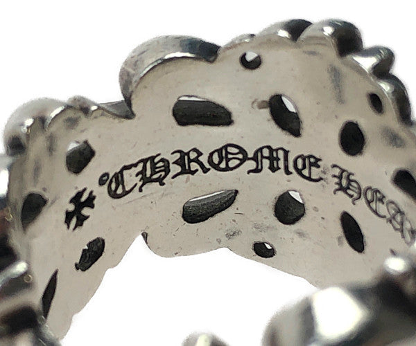 CHROME HEARTS クロムハーツ（原本無） ダブル フローラル クロス リング シルバー系 17号【中古】