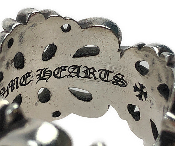 CHROME HEARTS クロムハーツ（原本無） ダブル フローラル クロス リング シルバー系 17号【中古】