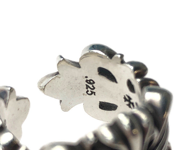 CHROME HEARTS クロムハーツ（原本無） ダブル フローラル クロス リング シルバー系 17号【中古】