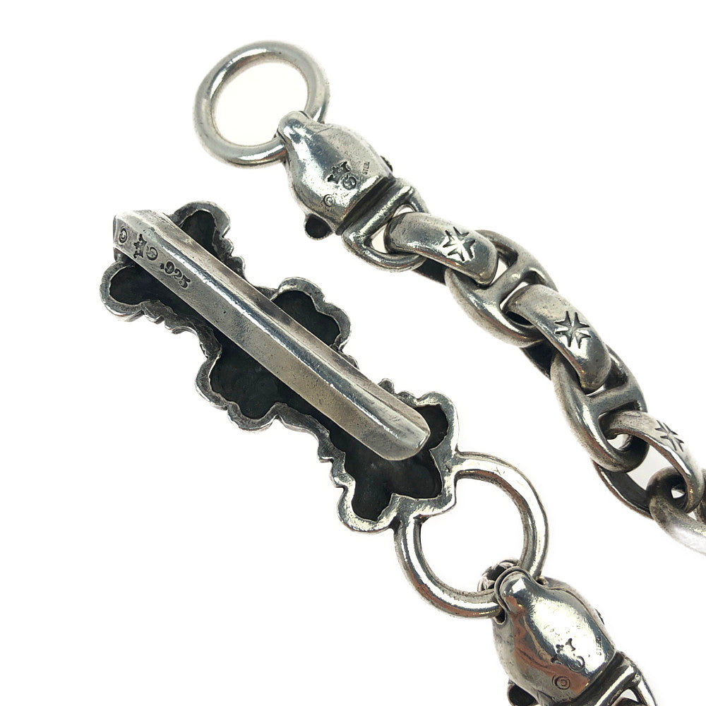 GABOR ガボール 購入時証明書原本付属 4ハートキーパー マルタクロス 2パンサー アンカー リンク カスタム ウォレットチェーン シルバー系【中古】