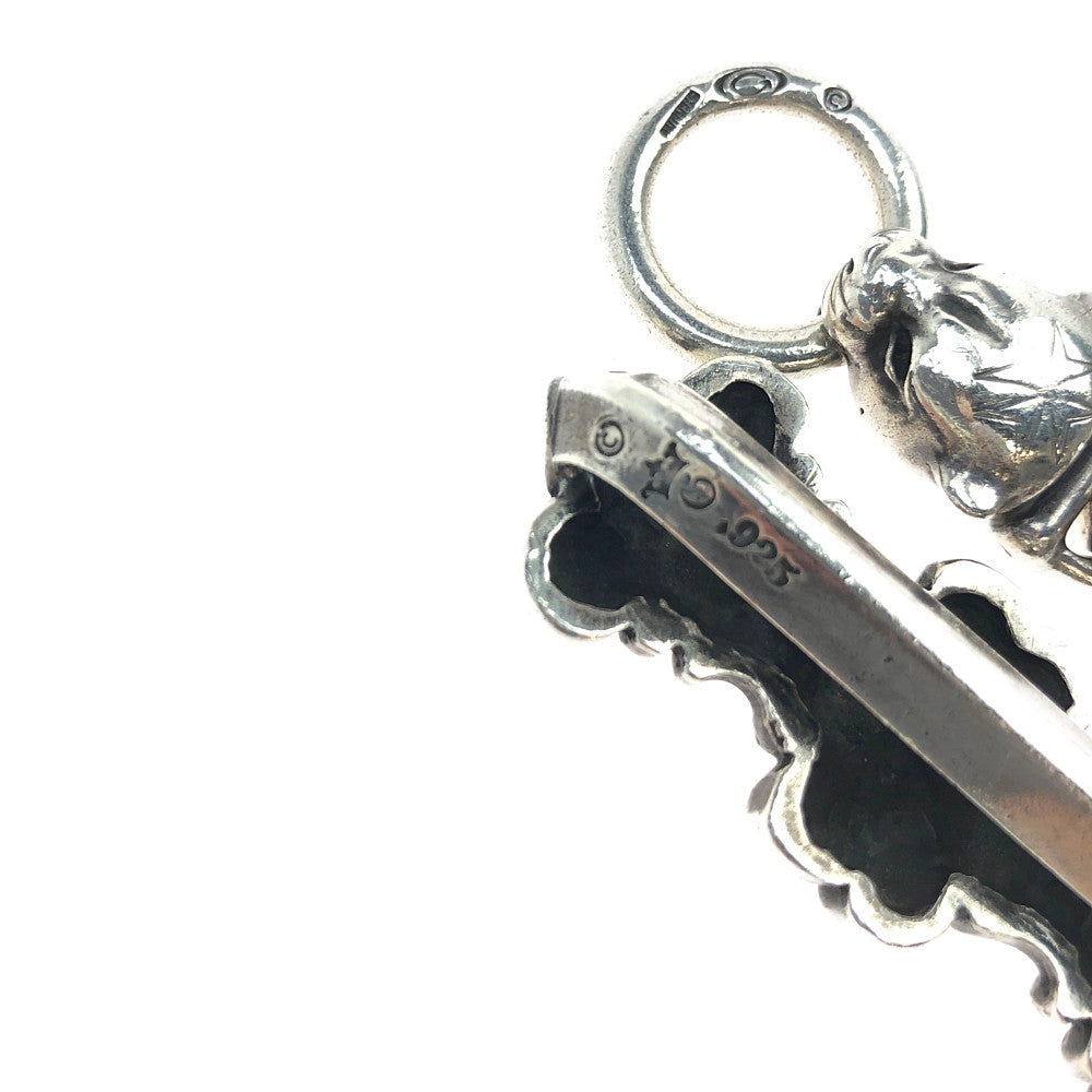 GABOR ガボール 購入時証明書原本付属 4ハートキーパー マルタクロス 2パンサー アンカー リンク カスタム ウォレットチェーン シルバー系【中古】