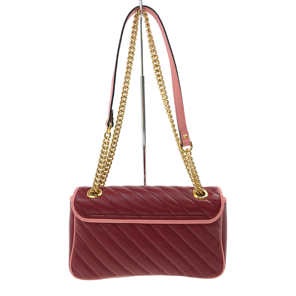 GUCCI グッチ 443497 GGマーモント キルティング チェーンショルダーバッグ レッド系【中古】