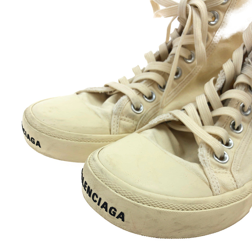 BALENCIAGA バレンシアガ 22SS 688752 PARIS HIGH TOP パリ ハイカット キャンバス スニーカー オフホワイト系 26.0cm【中古】