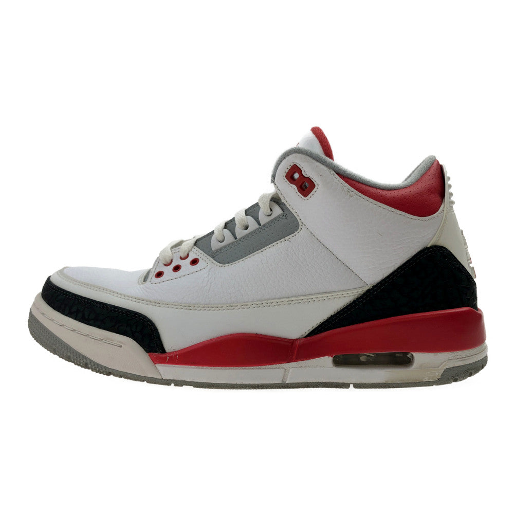 NIKE ナイキ 136064-120 AIR JORDAN 3 RETRO FIRE RED エアジョーダン3 レトロ ファイヤー レッド スニーカー ホワイト系 レッド系 27.5cm【中古】