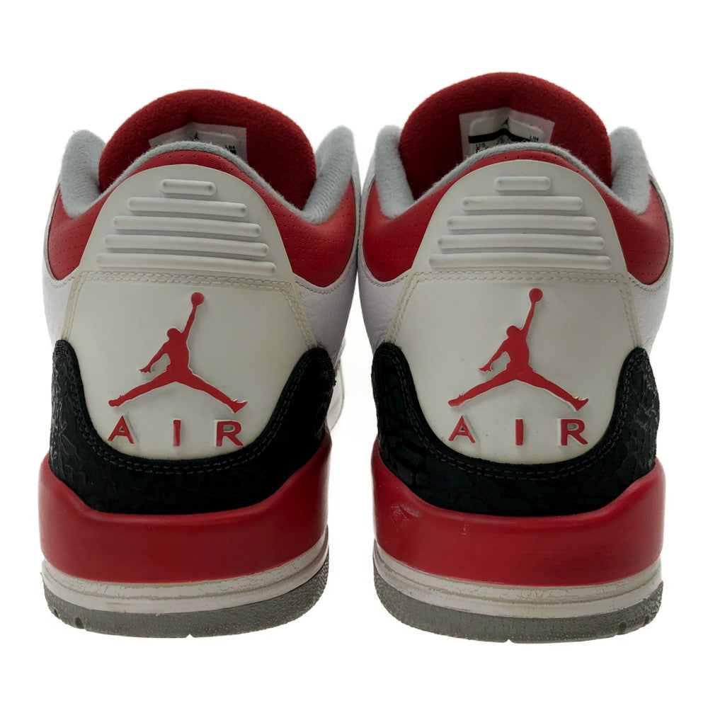 NIKE ナイキ 136064-120 AIR JORDAN 3 RETRO FIRE RED エアジョーダン3 レトロ ファイヤー レッド スニーカー ホワイト系 レッド系 27.5cm【中古】