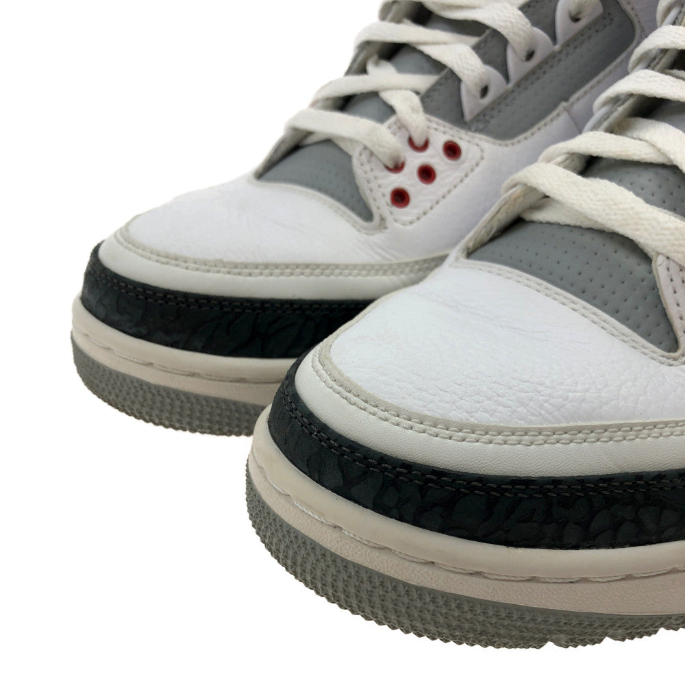 NIKE ナイキ 136064-120 AIR JORDAN 3 RETRO FIRE RED エアジョーダン3 レトロ ファイヤー レッド スニーカー ホワイト系 レッド系 27.5cm【中古】