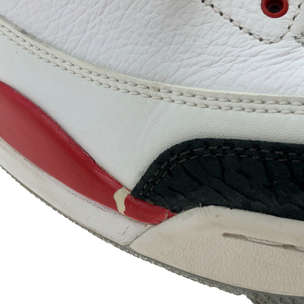 NIKE ナイキ 136064-120 AIR JORDAN 3 RETRO FIRE RED エアジョーダン3 レトロ ファイヤー レッド スニーカー ホワイト系 レッド系 27.5cm【中古】