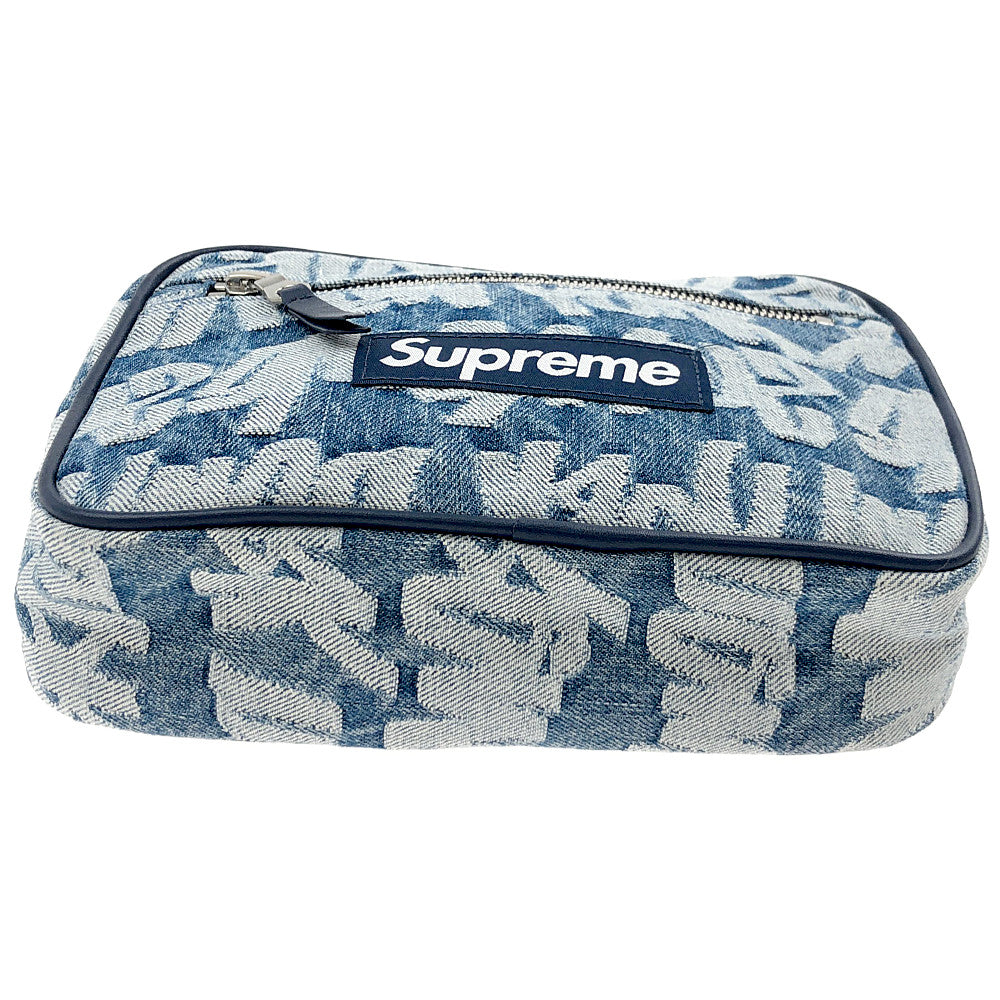 Supreme シュプリーム 22SS FAT TIP JACQUARD DENIM WAIST BAG ファット チップ ジャガード デニム ウエストバッグ ボディバッグ ショルダーバッグ インディゴブルー系【極上美品】【中古】