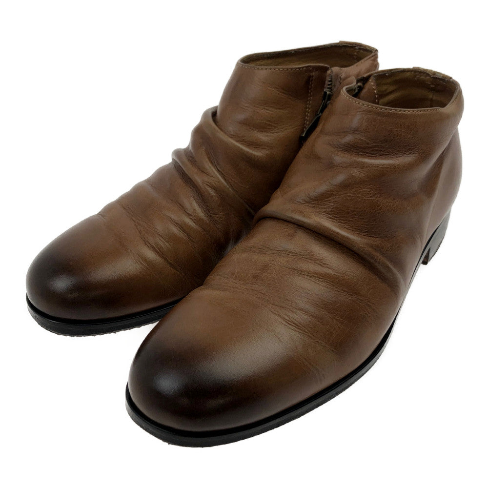 PADRONE パドローネ PU8395-1203-12C  SHORT SIDE ZIP BOOTS ショート サイドジップ 牛革 ブーツ ブラウン系 40【中古】