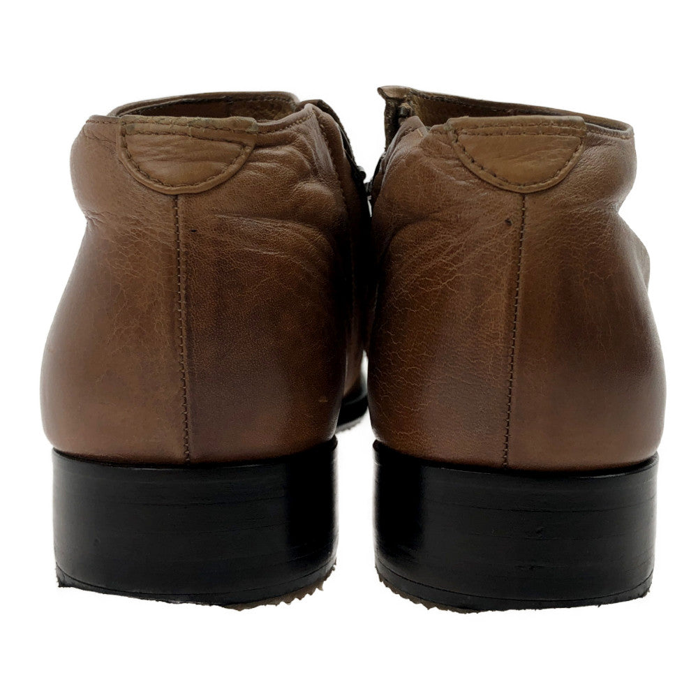 PADRONE パドローネ PU8395-1203-12C  SHORT SIDE ZIP BOOTS ショート サイドジップ 牛革 ブーツ ブラウン系 40【中古】