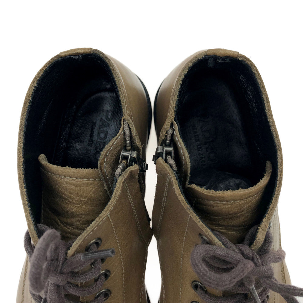 PADRONE パドローネ PU7358-1205-13D CHUKKA BOOTS WITH SIDE ZIP サイドジップ 牛革 チャッカブーツ オリーブ系 40【中古】