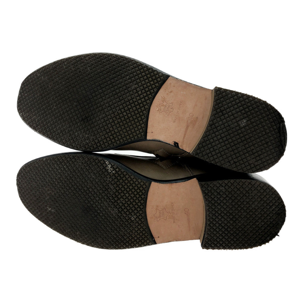 PADRONE パドローネ PU7358-1205-13D CHUKKA BOOTS WITH SIDE ZIP サイドジップ 牛革 チャッカブーツ オリーブ系 40【中古】