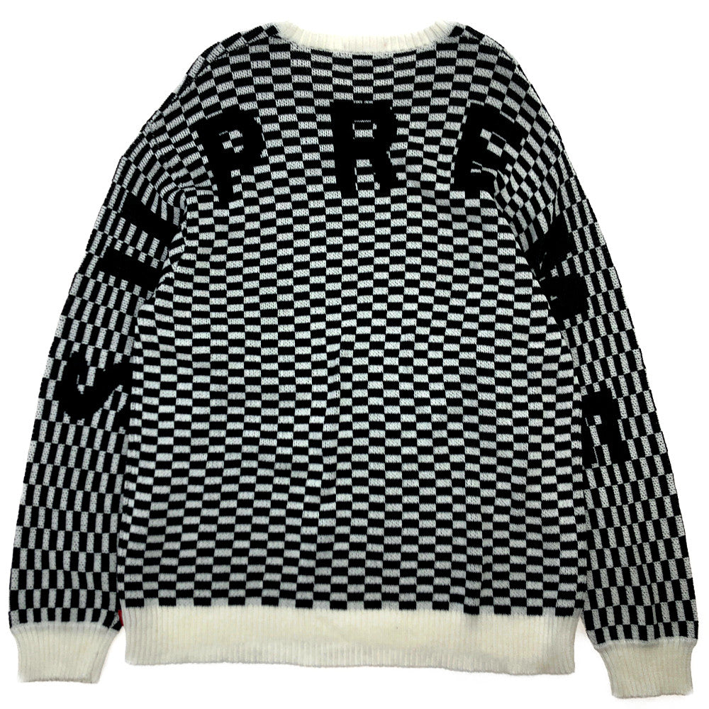 Supreme シュプリーム 20SS Back Logo Sweater Checkerboard バックロゴ ニット セーター チェッカーボード ブラック系 ホワイト系【中古】