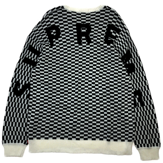 Supreme シュプリーム 20SS Back Logo Sweater Checkerboard バックロゴ ニット セーター チェッカーボード ブラック系 ホワイト系【中古】