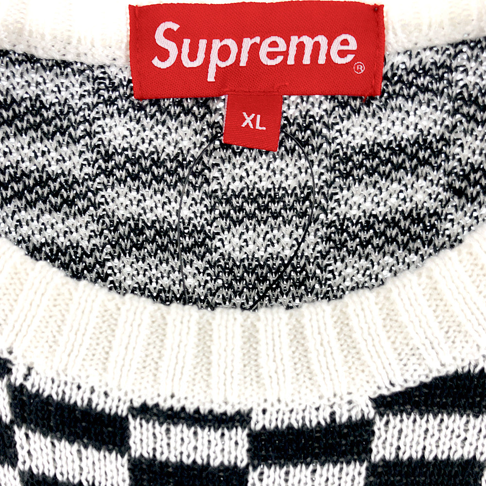 Supreme シュプリーム 20SS Back Logo Sweater Checkerboard バックロゴ ニット セーター チェッカーボード ブラック系 ホワイト系【中古】